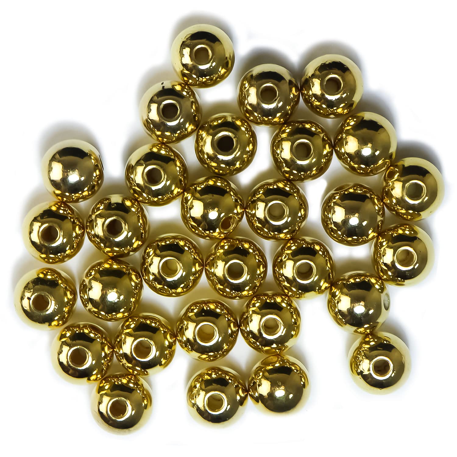 Amazon.co.jp: メタルビーズ ゴールド ラウンドビーズ 30個【10mm